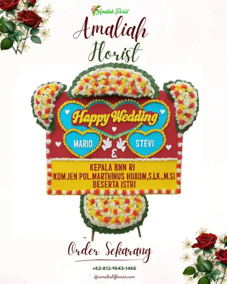 Papan Bunga Pernikahan Senganten